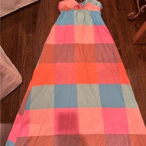 The Impeccable Pig Pink and Blue Sleeveless Sundress